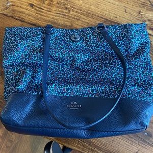 Coach Ranch Floral Nylon and Leather Tote Purse